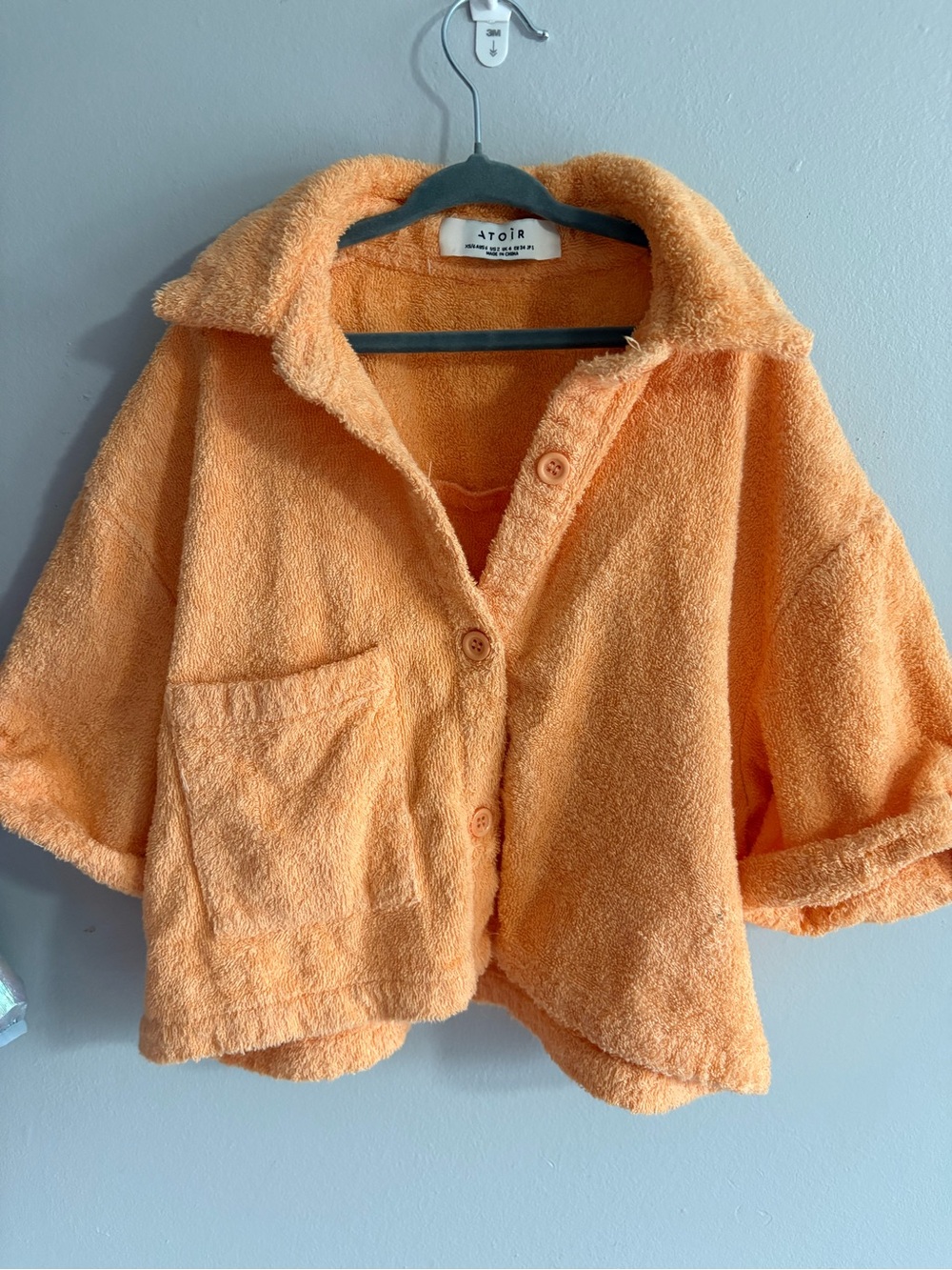 Atoir Bright Orange Terry Button-Front Jacket